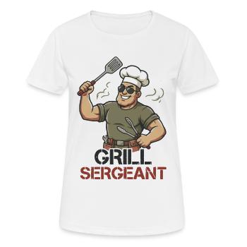 Sergent grillé Chef grillé drôle de barbecue - T-shirt respirant Femme - blanc - Devant - AI Model Female 172 dark (172cm)