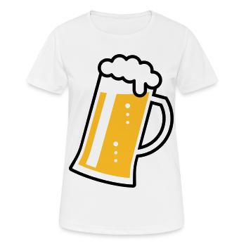 Maßkrug (Bier / Bierseidel / Bierglas / R /// 2C)  - Frauen T-Shirt atmungsaktiv - Weiß - Vorne - AI Model Female 172 dark (172cm)