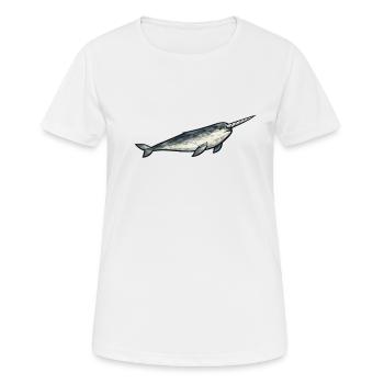 Polygone géométrique du narval - T-shirt respirant Femme - blanc - Devant - AI Model Female 172 dark (172cm)