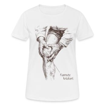 You can bend! - Women's Breathable T-Shirt - white - Front - AI Model Female 172 dark (172cm)
