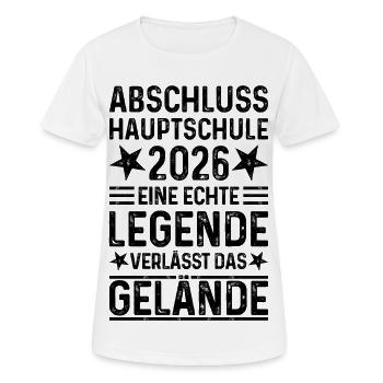 Hauptschule Abschluss 2026  - Frauen T-Shirt atmungsaktiv - Weiß - Vorne - AI Model Female 172 dark (172cm)