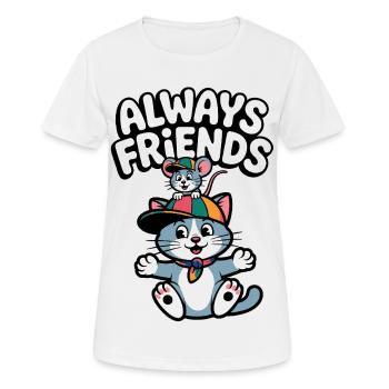 Always Friends Cat and Mouse - Women's Breathable T-Shirt - white - Front - AI Model Female 172 dark (172cm)
