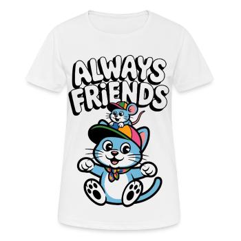 Cat and Mouse Friendship - Women's Breathable T-Shirt - white - Front - AI Model Female 172 dark (172cm)