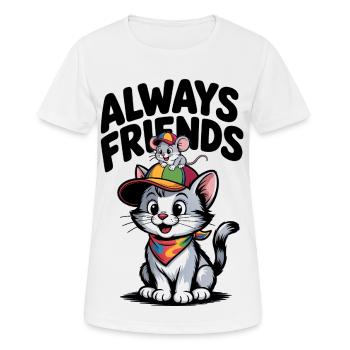 Always Friends: colourful animal friendship - Women's Breathable T-Shirt - white - Front - AI Model Female 172 dark (172cm)