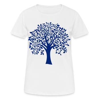 Silhouette de base bleue à imprimé Jumbo Tree - T-shirt respirant Femme - blanc - Devant - AI Model Female 172 dark (172cm)