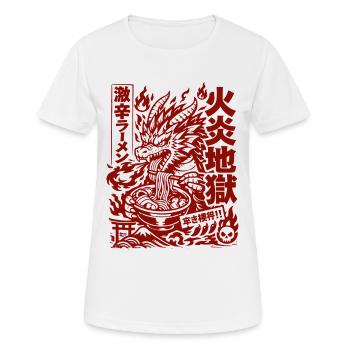 Drachen | Ramen | Nudelsuppe | extra scharf - Frauen T-Shirt atmungsaktiv - Weiß - Vorne - AI Model Female 172 dark (172cm)