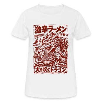 Drachen | Ramen | Nudelsuppe | extra scharf - Frauen T-Shirt atmungsaktiv - Weiß - Vorne - AI Model Female 172 dark (172cm)