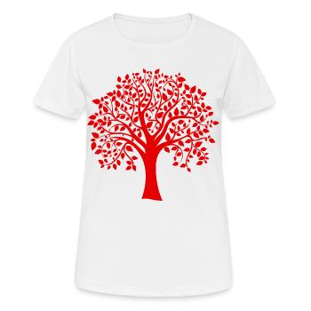 Silhouette base d’arbre jumbo rouge à motif - T-shirt respirant Femme - blanc - Devant - AI Model Female 172 dark (172cm)