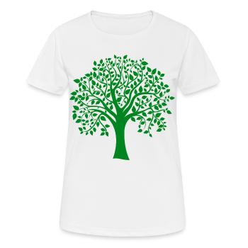 Silhouette de base verte à imprimé Jumbo Tree - T-shirt respirant Femme - blanc - Devant - AI Model Female 172 dark (172cm)