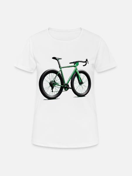 Neon Grün Rennrad Stil Fahrrad - Frauen T-Shirt atmungsaktiv - Weiß