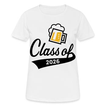Promotion 2026 (Promotion diplômée / Bière / 2C POS) - T-shirt respirant Femme - blanc - Devant - AI Model Female 172 dark (172cm)