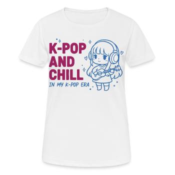 K-Pop und Chill In meiner K-Pop-Ära K-Pop Koreanische Musik - Frauen T-Shirt atmungsaktiv - Weiß - Vorne - AI Model Female 172 dark (172cm)