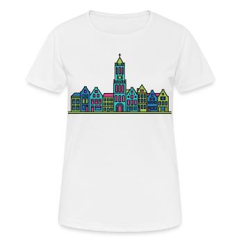 Silhouette de la Dom Tower de la ville d’Utrecht Art moderne - T-shirt respirant Femme - blanc - Devant - AI Model Female 172 dark (172cm)