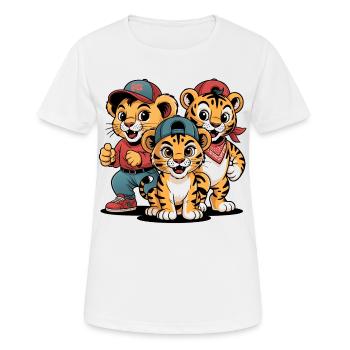 Süße Löwe Tiger Leopard Freunde - Frauen T-Shirt atmungsaktiv - Weiß - Vorne - AI Model Female 172 dark (172cm)