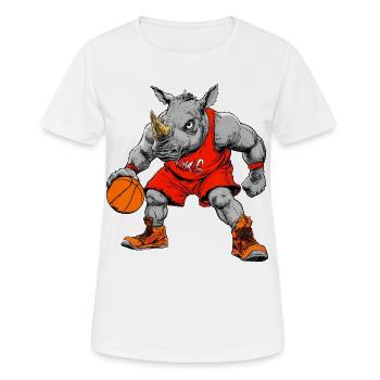 Rhinos Basketball Player / Baller - Women's Breathable T-Shirt - white - Front - AI Model Female 172 dark (172cm)