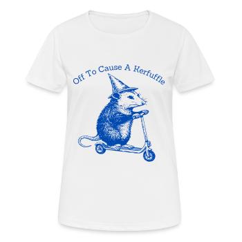 Off to Cause A Kerfuffle Funny Opossum - Women's Breathable T-Shirt - white - Front - AI Model Female 172 dark (172cm)