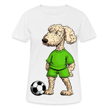 Caniche Soccer Chien - T-shirt respirant Femme - blanc - Devant - AI Model Female 172 dark (172cm)