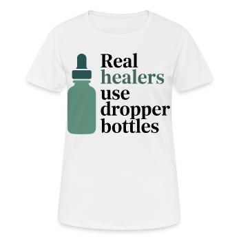 Homéopathie Real Healers Flacons compte-gouttes Profession - T-shirt respirant Femme - blanc - Devant - AI Model Female 172 dark (172cm)