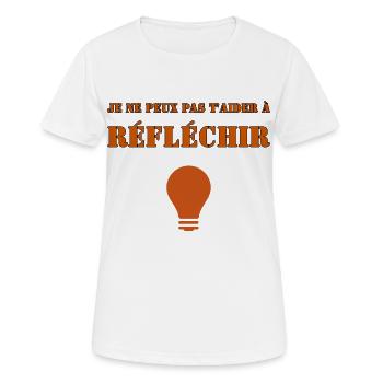Je ne peux pas t'aider à réfléchir. - T-shirt respirant Femme - blanc - Devant - AI Model Female 172 dark (172cm)