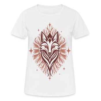 Krafttier Fuchs - spirituelles Waldtier Design - Frauen T-Shirt atmungsaktiv - Weiß - Vorne - AI Model Female 172 dark (172cm)