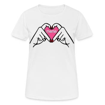Muttertag Liebe Mama Handzeichen - Frauen T-Shirt atmungsaktiv - Weiß - Vorne - AI Model Female 172 dark (172cm)