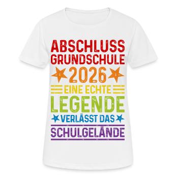 Fin d’études 2026 École primaire Terrain de l’école Legend - T-shirt respirant Femme - blanc - Devant - AI Model Female 172 dark (172cm)