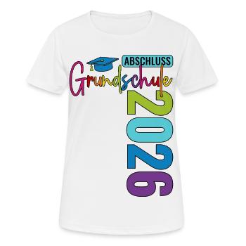 Fin d’études primaires en 2026 - T-shirt respirant Femme - blanc - Devant - AI Model Female 172 dark (172cm)