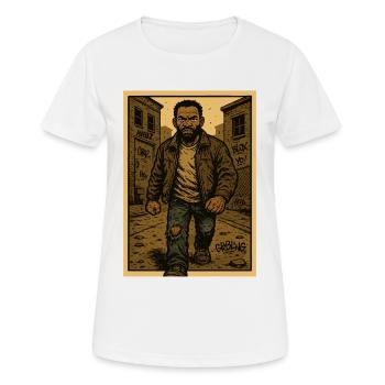 A determined man in the city - Women's Breathable T-Shirt - white - Front - AI Model Female 172 dark (172cm)