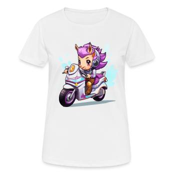 Héroïne moto Chibi - T-shirt respirant Femme - blanc - Devant - AI Model Female 172 dark (172cm)