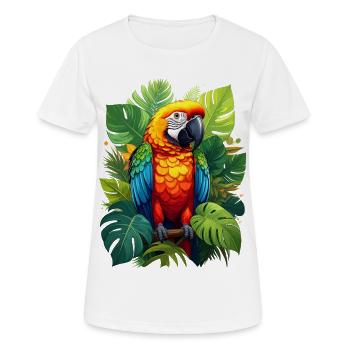 Papagei im Dschungel - Frauen T-Shirt atmungsaktiv - Weiß - Vorne - AI Model Female 172 dark (172cm)