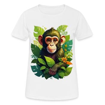 Ein Affe im Dschungel - Frauen T-Shirt atmungsaktiv - Weiß - Vorne - AI Model Female 172 dark (172cm)