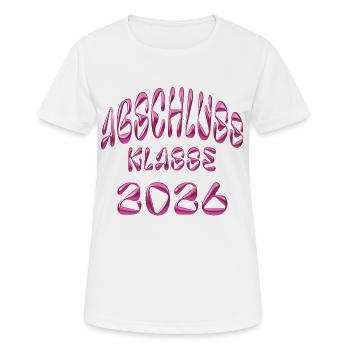 Abschlussklasse 2026 Glanz - Frauen T-Shirt atmungsaktiv - Weiß - Vorne - AI Model Female 172 dark (172cm)