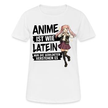 Anime Schulmädchen Herzpose - Frauen T-Shirt atmungsaktiv - Weiß - Vorne - AI Model Female 172 dark (172cm)