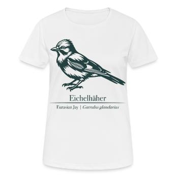 Jay Silhouette | Ornithologie | Dessin - T-shirt respirant Femme - blanc - Devant - AI Model Female 172 dark (172cm)