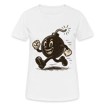Running cartoon bombshell - Women's Breathable T-Shirt - white - Front - AI Model Female 172 dark (172cm)