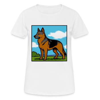 Deutscher Schäferhund Rassehund Geschenk - Frauen T-Shirt atmungsaktiv - Weiß - Vorne - AI Model Female 172 dark (172cm)