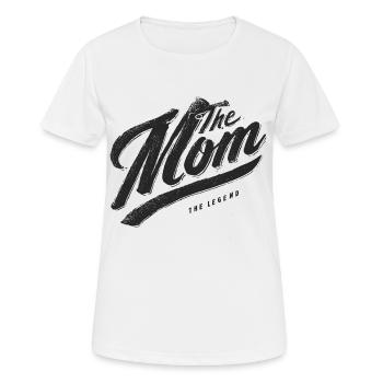 The Mom The Legend Vintage Script - Vrouwen T-shirt ademend actief - wit - Voor - AI Model Female 172 dark (172cm)