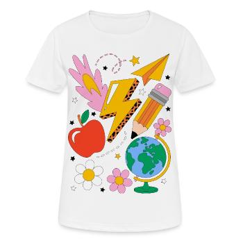 Inscription scolaire - T-shirt respirant Femme - blanc - Devant - AI Model Female 172 dark (172cm)
