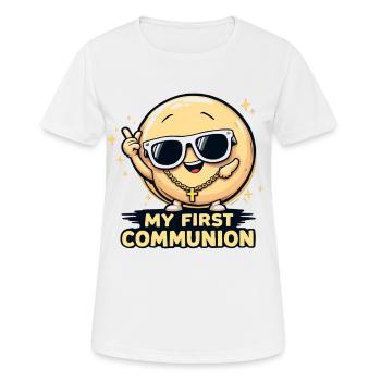 Erste Kommunion Bling Cartoon - Frauen T-Shirt atmungsaktiv - Weiß - Vorne - AI Model Female 172 dark (172cm)
