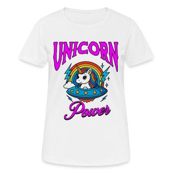 Lustiges Einhorn-T-Shirt - Frauen T-Shirt atmungsaktiv - Weiß - Vorne - AI Model Female 172 dark (172cm)
