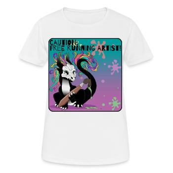 Attention: Freelance Running Artist - Women's Breathable T-Shirt - white - Front - AI Model Female 172 dark (172cm)