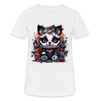 Robo Panda im Schlachtfeld - Frauen T-Shirt atmungsaktiv - Weiß - Vorne - AI Model Female 172 dark (172cm)