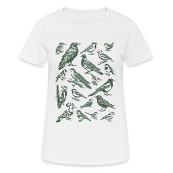 Vogelsilhouetten Ornithologe Vogelbeobachter - Frauen T-Shirt atmungsaktiv - Weiß - Vorne - AI Model Female 172 dark (172cm)