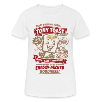 Retro 50er Jahre Frühstückstoast - Frauen T-Shirt atmungsaktiv - Weiß - Vorne - AI Model Female 172 dark (172cm)