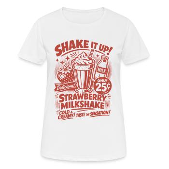Strawberry Milkshake 50s Retro Design - Women's Breathable T-Shirt - white - Front - AI Model Female 172 dark (172cm)