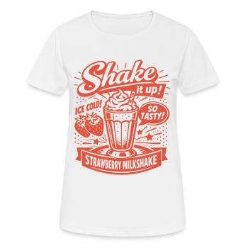 Strawberry Milkshake 50s Retro Design - Women's Breathable T-Shirt - white - Front - AI Model Female 172 dark (172cm)