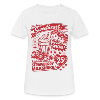 Strawberry Milkshake 50s Retro Design - Women's Breathable T-Shirt - white - Front - AI Model Female 172 dark (172cm)