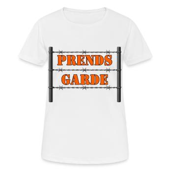 PASS AUF DICH AUF. - Frauen T-Shirt atmungsaktiv - Weiß - Vorne - AI Model Female 172 dark (172cm)