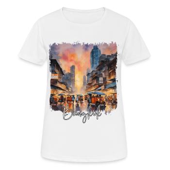 Bangkok Thaïlande, Bangkok Aquarelle - T-shirt respirant Femme - blanc - Devant - AI Model Female 172 dark (172cm)
