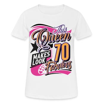 70th Birthday Queen - Women's Breathable T-Shirt - white - Front - AI Model Female 172 dark (172cm)